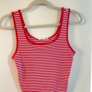 Caution To The Wind Red and White Striped Top